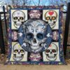 Skull Quilt Blanket Ver 33  Quilt